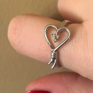 Knots of Love Sterling Silver Heart Ring